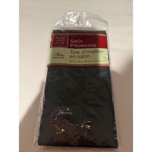 Satin Pillowcase Black Standard Size‎ Silky Soft Smooth Hair Skin 20 x 30
